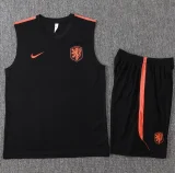 26-27 Netherlands Black Tank top and shorts suit #D26038