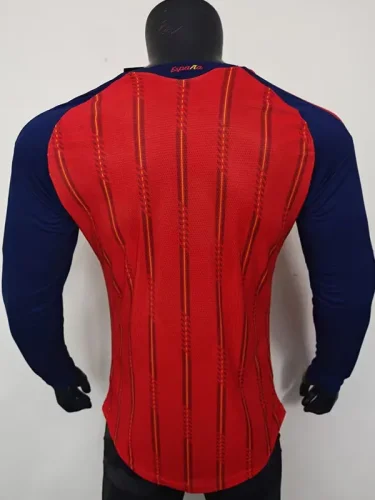 26-27 Spain Home Long Sleeve Player Version Soccer Jersey (长袖球员)(带2星)