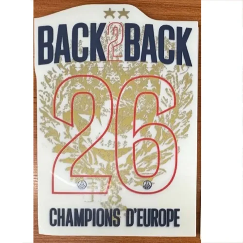 25-26 PSG Away Have 2 Stars Champions of Europe 26 Fans Soccer Jersey