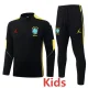 26-27 Brazil Jordan Black Kids Half Pull Tracksuit #E26048(童装)(半拉链)