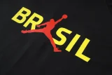 26-27 Brazil Jordan Black Kids Half Pull Tracksuit #E26048(童装)(半拉链)