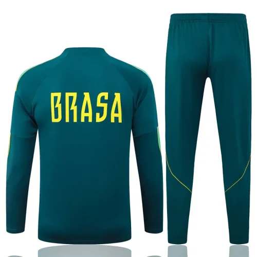 26-27 Brazil Dark green Half Pull Tracksuit #B26076(半拉链)