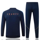 26-27 France Royal blue Half Pull Tracksuit #B26075(半拉链)