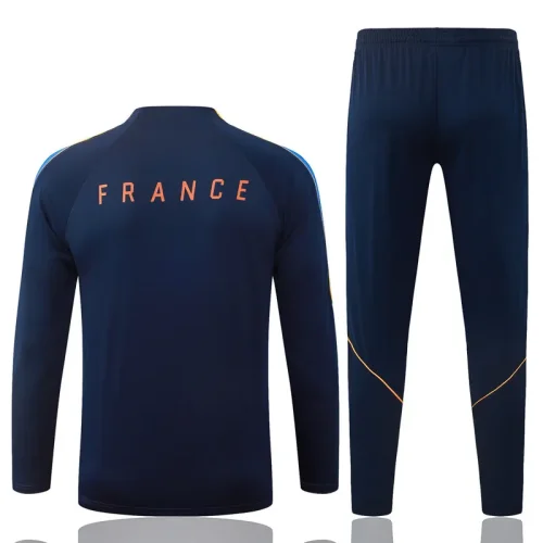 26-27 France Royal blue Half Pull Tracksuit #B26075(半拉链)