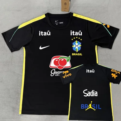 26-27 Brazil Black Training shirts (Nk标带广告)