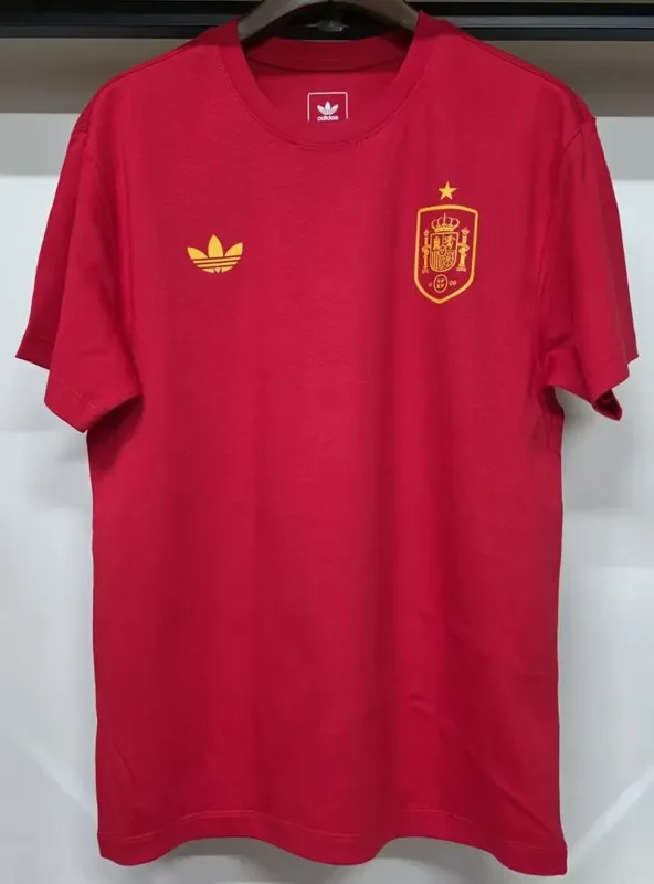 26-27 Spain Red High Quality Casual T-Shirt (三叶草)