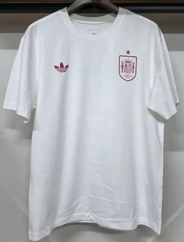 26-27 Spain White High Quality Casual T-Shirt (三叶草)