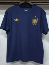 26-27 Spain Royal blue High Quality Casual T-Shirt (三叶草) 26-27 Spain Royal blue High Quality Casual T-Shirt (三叶草)