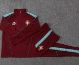 26-27 Portugal Brown Red Half Pull Tracksuit #B26073(半拉链)