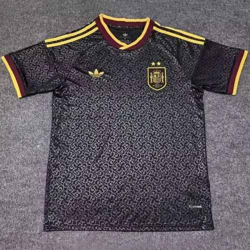 26-27 Spain Black Fans Soccer Jersey (带2星)