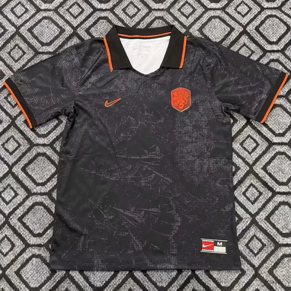 26-27 Netherlands Black Casual Edition Fans Training shirts