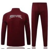 26-27 Portugal Brown Red Half Pull Tracksuit #B26073(半拉链)