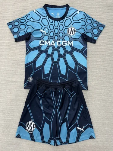26-27 Marseille Blue Goalkeeper Kids Soccer Jersey