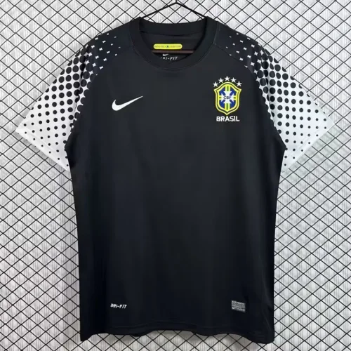 2010 Brazil Black GoalKeeper Retro Soccer Jersey