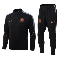26-27 Netherlands Black Half Pull Tracksuit (半拉链) 26-27 Netherlands Black Half Pull Tracksuit (半拉链)