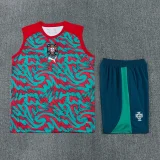 26-27 Portugal Red Green Tank top and shorts suit