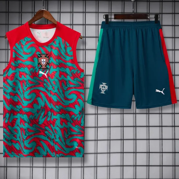 26-27 Portugal Red Green Tank top and shorts suit