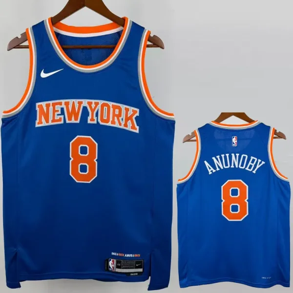 22-23 Knicks ANUNOBY #8 Blue Top Quality Hot Pressing NBA Jersey
