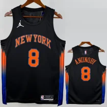 25-26 Knicks ANUNOBY #8 Black Top Quality Hot Pressing NBA Jersey (Trapeze Edition) 飞人版 25-26 Knicks ANUNOBY #8 Black Top Quality Hot Pressing NBA Jersey (Trapeze Edition) 飞人版