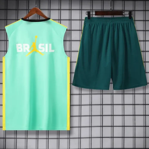 26-27 Brazil Jordan Light green Tank top and shorts suit
