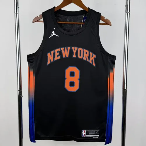 25-26 Knicks ANUNOBY #8 Black Top Quality Hot Pressing NBA Jersey (Trapeze Edition) 飞人版