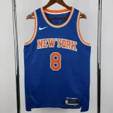 22-23 Knicks ANUNOBY #8 Blue Top Quality Hot Pressing NBA Jersey