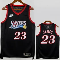 25-26 76ERS JAMES #23 Black Retro Top Quality Hot Pressing NBA Jersey (V领) 25-26 76ERS JAMES #23 Black Retro Top Quality Hot Pressing NBA Jersey (V领)