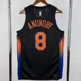 25-26 Knicks ANUNOBY #8 Black Top Quality Hot Pressing NBA Jersey (Trapeze Edition) 飞人版
