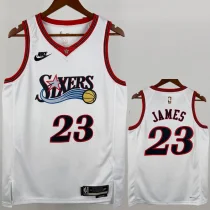 25-26 76ERS JAMES #23 White Retro Top Quality Hot Pressing NBA Jersey (V领) 25-26 76ERS JAMES #23 White Retro Top Quality Hot Pressing NBA Jersey (V领)
