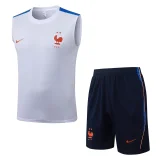 26-27 France White Tank top and shorts suit #D26066