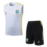 26-27 Brazil Jordan White Tank top and shorts suit #D26064