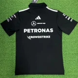 2026 Mercedes Black Polo Racing Suit (Football Jersey Size)(有领)