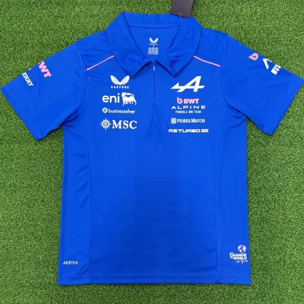 2026 高山队 Blue Polo Racing Suit (Football Jersey Size)(有领)