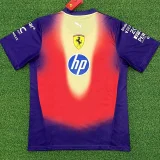 2026 Ferrari Red Blue T-Shirts Racing Suit (Football Jersey Size)(圆领)