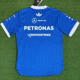 2026 Mercedes Blue T-Shirts Racing Suit (Slim-fit style)(圆领)球员