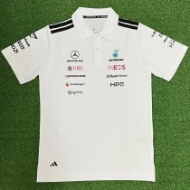 2026 Mercedes White Polo Racing Suit (Football Jersey Size)(有领) 2026 Mercedes White Polo Racing Suit (Football Jersey Size)(有领)
