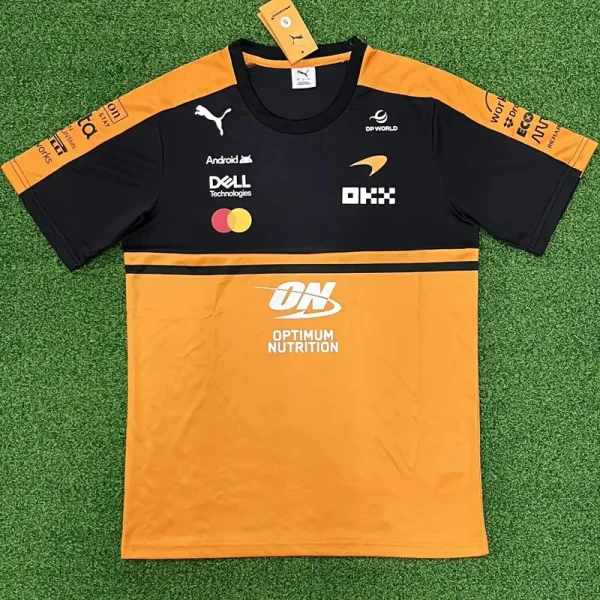 2026 McLaren Yellow T-Shirts Racing Suit (Football Jersey Size)(圆领)