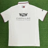 2026 Cadillac White Polo Racing Suit (Football Jersey Size)(有领)