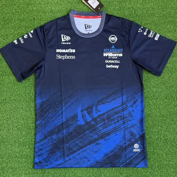 2026 Williams Black Blue T-Shirts Racing Suit (Football Jersey Size)(圆领)