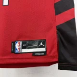 22-23 Trail Blazers MORANT #1 Red Top Quality Hot Pressing NBA Jersey (Trapeze Edition)飞人版