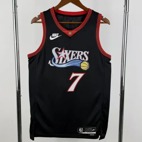 25-26 76ERS BROWN #7 Black Top Quality Hot Pressing NBA Jersey (V领)