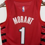 22-23 Trail Blazers MORANT #1 Red Top Quality Hot Pressing NBA Jersey (Trapeze Edition)飞人版