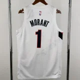 25-26 Trail Blazers MORANT #1 White Top Quality Hot Pressing NBA Jersey (V领)