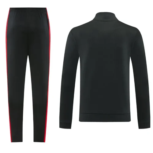 26-27 Man Utd Black Jacket Tracksuit #01