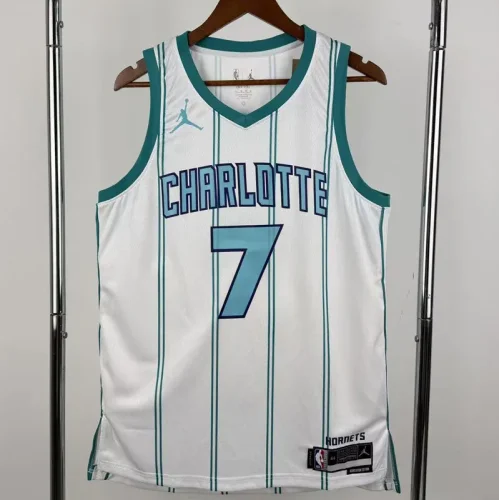 Hornets KNUEPPEL #7 White Home Top Quality Hot Pressing NBA Jersey (Trapeze Edition) 飞人版