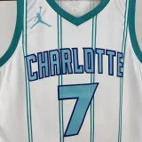 Hornets KNUEPPEL #7 White Home Top Quality Hot Pressing NBA Jersey (Trapeze Edition) 飞人版