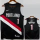 25-26 Trail Blazers MORANT #1 Black Top Quality Hot Pressing NBA Jersey (V领)