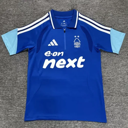 26-27Nottingham Forest Blue Polo Short Sleeve (半拉链)