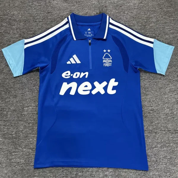 26-27Nottingham Forest Blue Polo Short Sleeve (半拉链)
