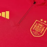 26-27 Spain Red Half Pull Tracksuit (半拉链)